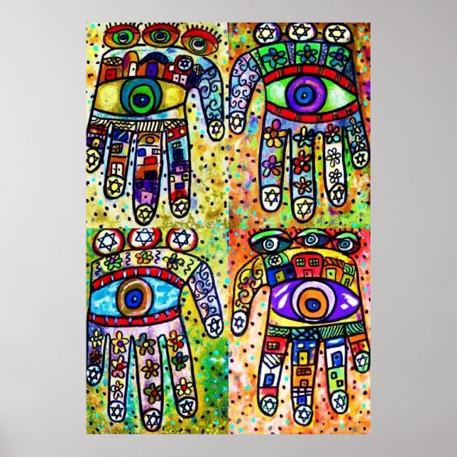 Poster Batik Judaica Hamsas (Frente)