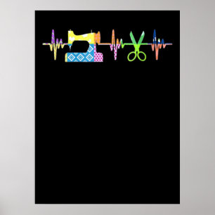 Poster Batimento Cardíaco de Costura do Filtro - Pente