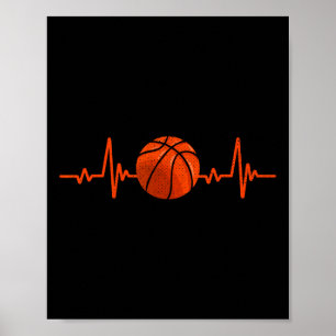 Poster Batimento de basquete com pulsação Vintage Retro B