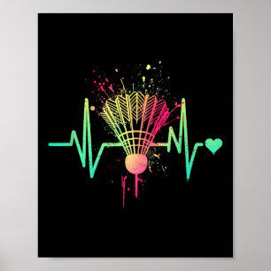Poster Batimento do Badminton - Ténis de Badminton Vintag