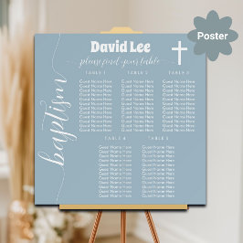 Poster Batismo Cruz Branca com Mesa Azul 5