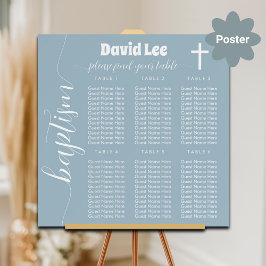 Poster Batismo Cruz Branca com Mesa Azul 6