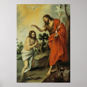 Poster Batismo do Cristo por Bartolome Esteban Murillo