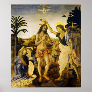 Póster Batismo do Cristo por Da Vinci e Verrocchio