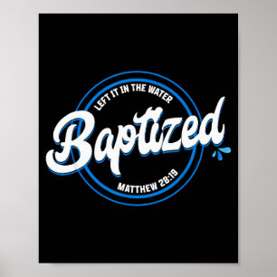 Poster Batizado Batismo Cristão Deixou na Água Ma