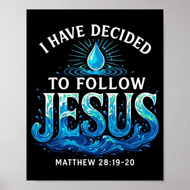 Poster Batizado Eu Decidi Seguir Jesus Batismo (Frente)