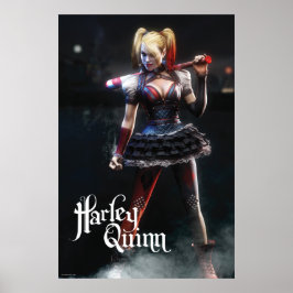 Póster Batman Arkham Knight | Harley Quinn com Bat