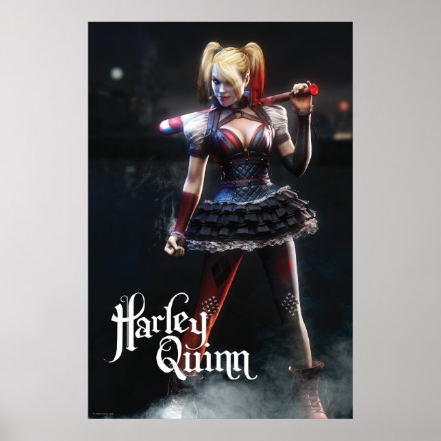 Póster Batman Arkham Knight | Harley Quinn com Bat (Frente)