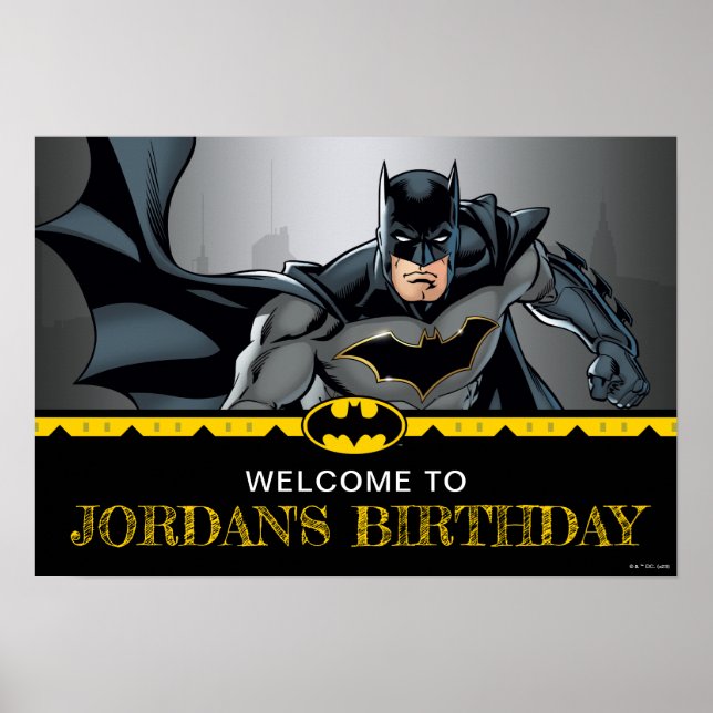 Poster Batman | Boas-vindas ao Chalkboard Happy Birthday (Frente)