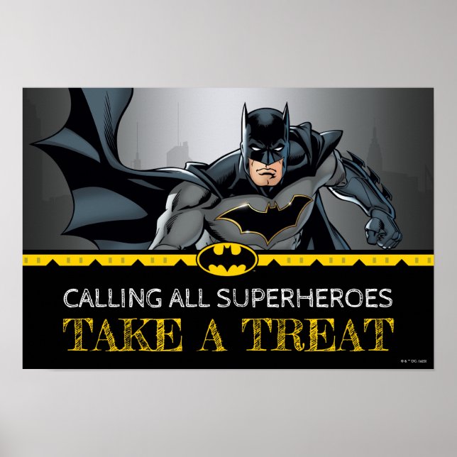 Poster Batman | Chalkboard Birthday Tome Um Sinal De Trat (Frente)