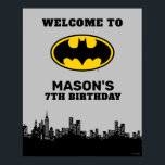 Poster Batman - Cidade de Gotham | Sinal de aniversário S<br><div class="desc">Bem-vindos a todos os convidados do seu filho no Aniversário com este Sinal de Boas-vindas do Batman.</div>