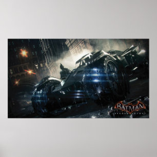 Poster Batman Com Batmóvel Na Chuva