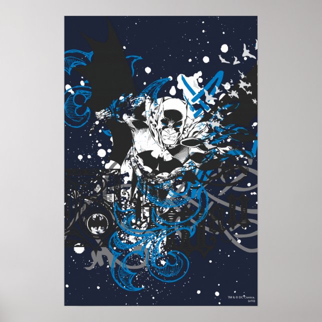 Poster Batman com Colagem de Knotwork (Frente)