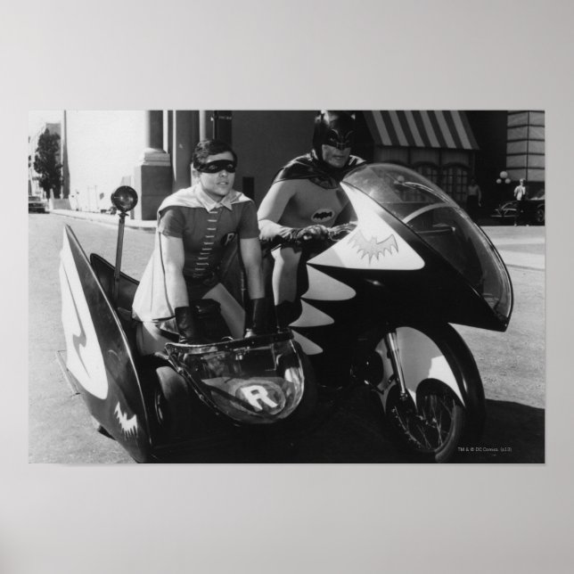 Poster Batman e Robin no Batcycle (Frente)