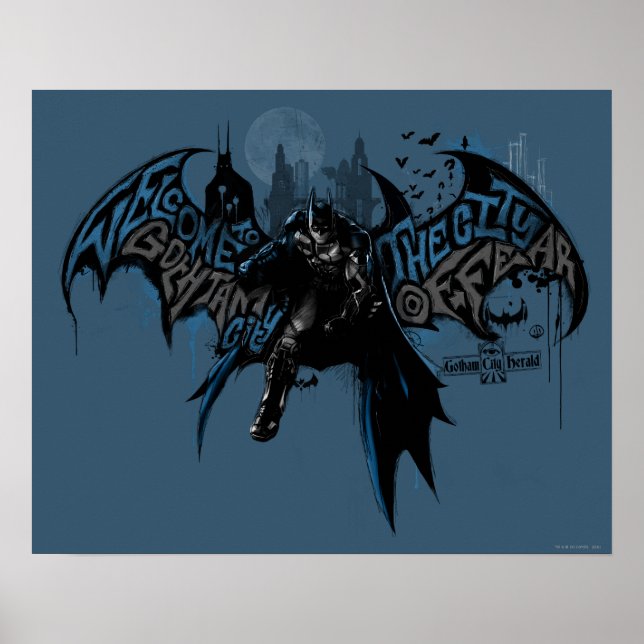 Póster Batman Gotham City Paint Drip Graphic (Frente)