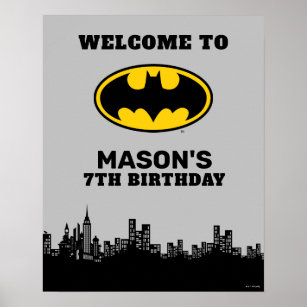 Poster Batman - Gotham City   Super Hero Birthday Sign