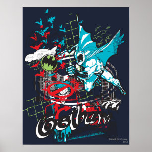 Póster Batman Gotham Guardian Lineart Collage