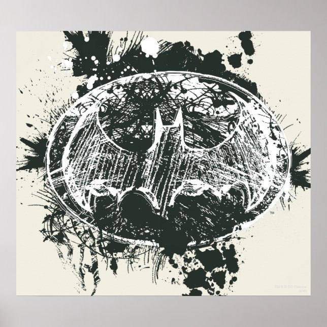 Poster Batman Grunge Splatter Sketch (Frente)