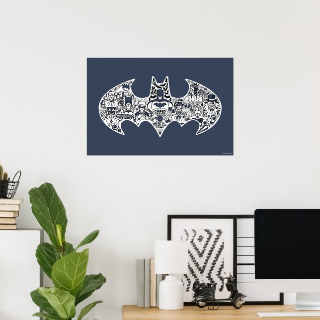 Poster Batman Icon Doodle Art (Escritório em casa)