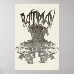 Póster Batman Logotipo de bege do lápis de novo gráfi