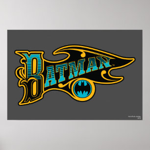 Poster Batman Logotipo Turquoise Vintage