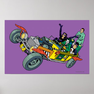 Poster Batman Villains Em Jokermobile