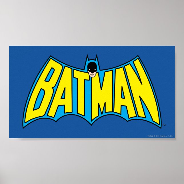 Póster Batman | Vintage Yellow Blue Logo (Frente)