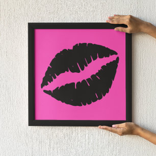 Poster Batom Preto a Rosa