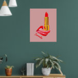 Poster Batom Vermelho na Língua com Personalização<br><div class="desc">Procurando uma maneira divertida e divertida de se expressar? Veja este Poster vibrante com lábios vermelhos brilhantes e uma língua saindo, completo com batom vermelho arrojado. Perfeito para adicionar um pop de cor e personalidade ao seu interior. Compre agora e deixe seu estilo falar por si mesmo! Clique em "Personalizar...</div>