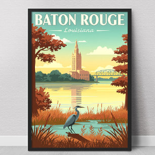 Poster Baton Rouge Louisiana Antigo