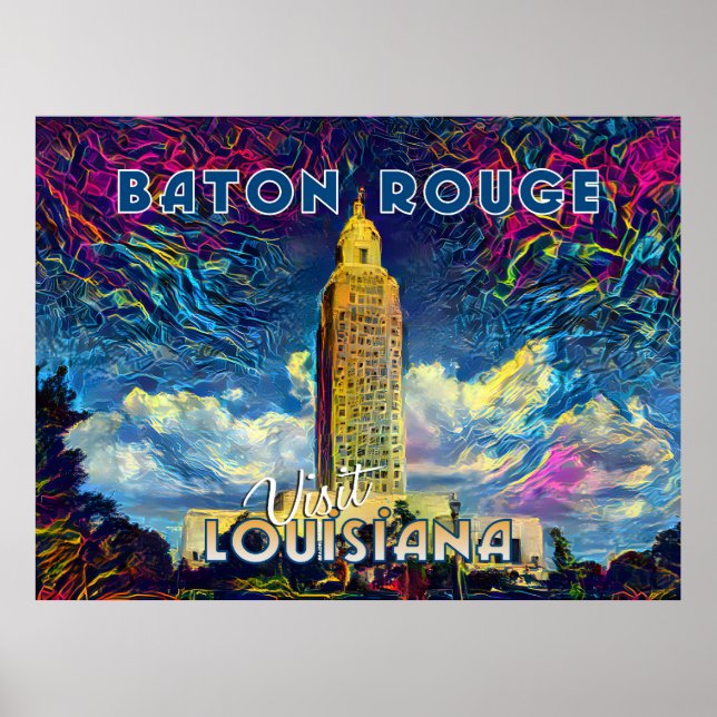 Poster Baton Rouge, Visite Louisiana... (Frente)