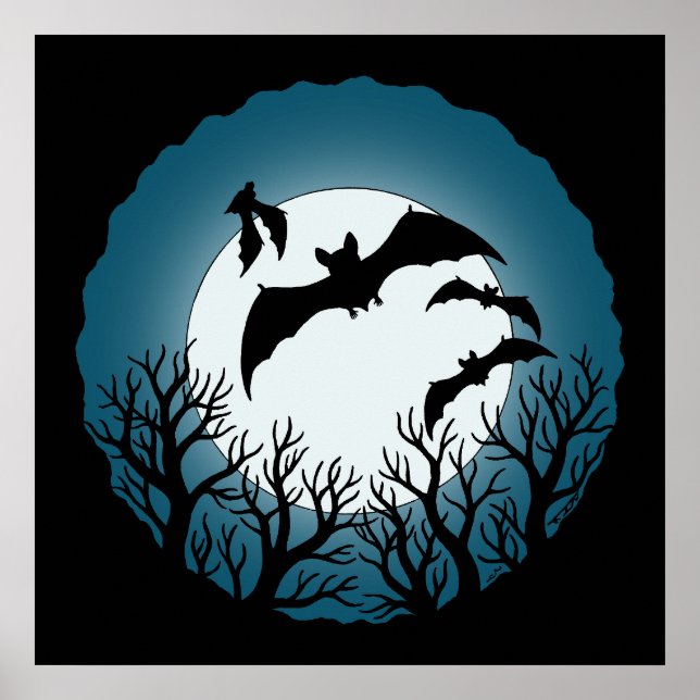 Poster Bats and Trees Against the Moon (Frente)