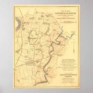 Poster Battle of Antietam - Civil War Panoramic Map