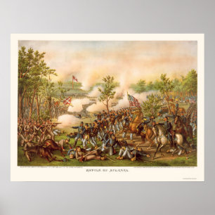 Poster Battle of Atlanta by Kurz and Allison 1864