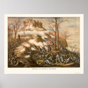 Póster Battle of Lookout Mountain by Kurz & Allison 1863