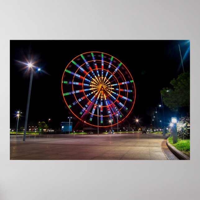 Poster Batumi cidade Geórgia, roda-gigante (Frente)