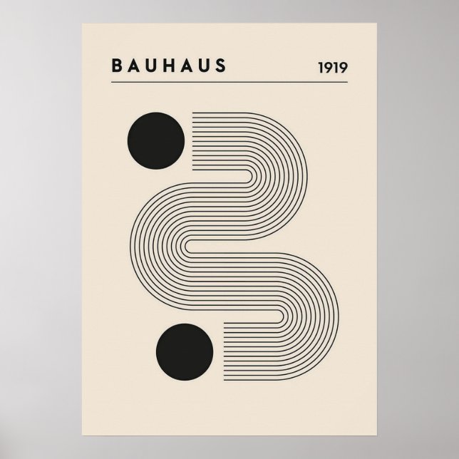 Poster bauhaus, bauhaus design, design moderna, geométric (Frente)
