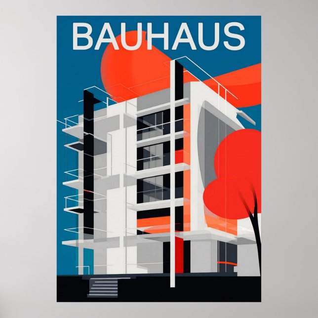Poster bauhaus, bauhaus design, design moderna, geométric (Frente)