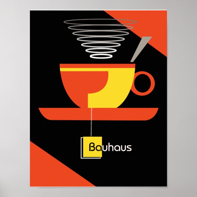 Póster Bauhaus chá arte do século médio (Frente)