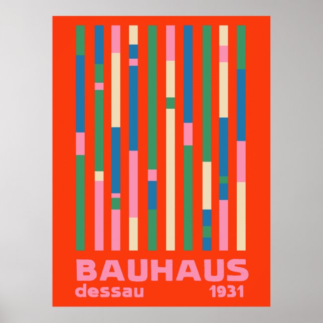 Poster Bauhaus Dessau 1931 Modernista Colorido Abstrato (Frente)