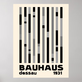 Poster Bauhaus Dessau 1931 Modernista Homage Black Cream