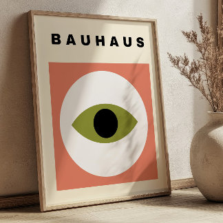 Poster Bauhaus Eye Illustration Mid Century Modern Retro
