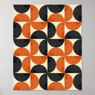 Poster Bauhaus Geometric Textured Mid Century Modern