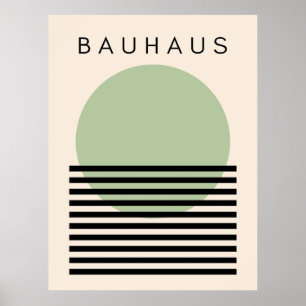 Poster Bauhaus Green Sun