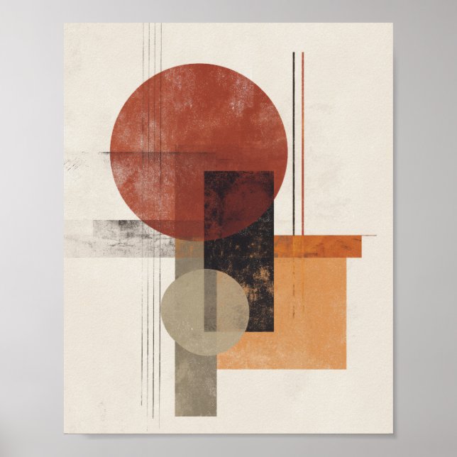 Poster Bauhaus Inspired – Modern Abstract in Warm Neutral (Frente)
