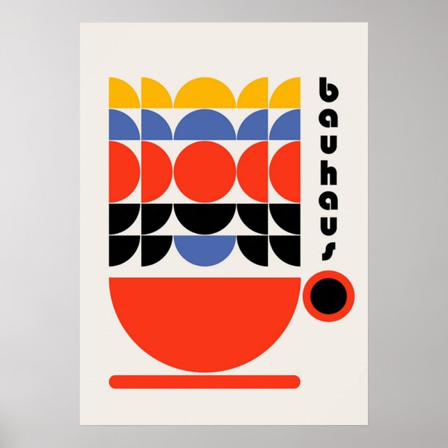Poster bauhaus, modernista, mínimo, geométrico, abstrato, (Frente)