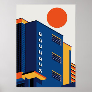 Poster bauhaus, modernista, mínimo, geométrico, abstrato,