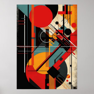 Poster bauhaus, modernista, mínimo, geométrico, abstrato,
