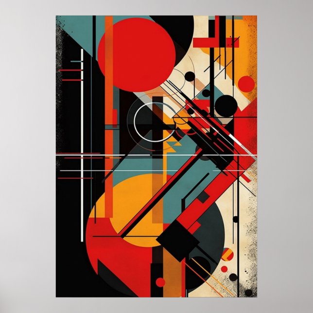 Poster bauhaus, modernista, mínimo, geométrico, abstrato, (Frente)
