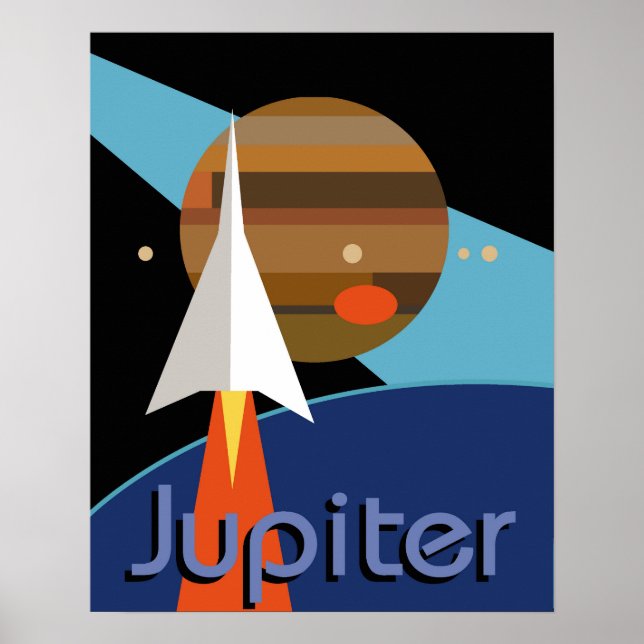 Póster bauhaus rocket space art deco meio século (Frente)